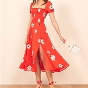 Reformation Inka Red Floral Modi Dress